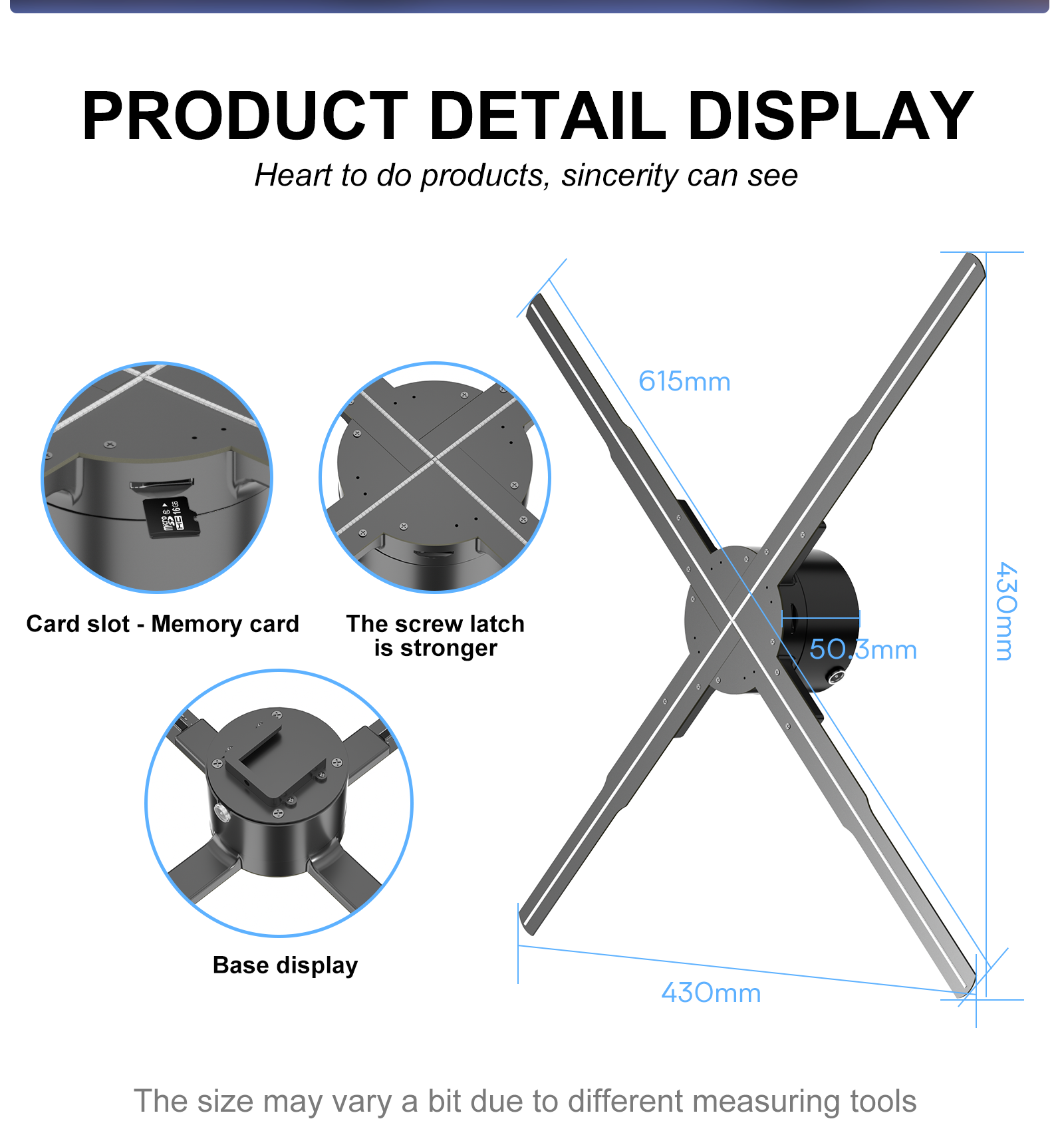 Dropshipping 42Cm 16Gb Card Ventilador Holographic Hologram Advertising Led Fan Display 3D Hologram Fan For Online Retailers