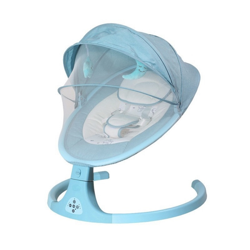 Morden Style Simple Gery Comfort Electric Baby Cradle Swing For Kids