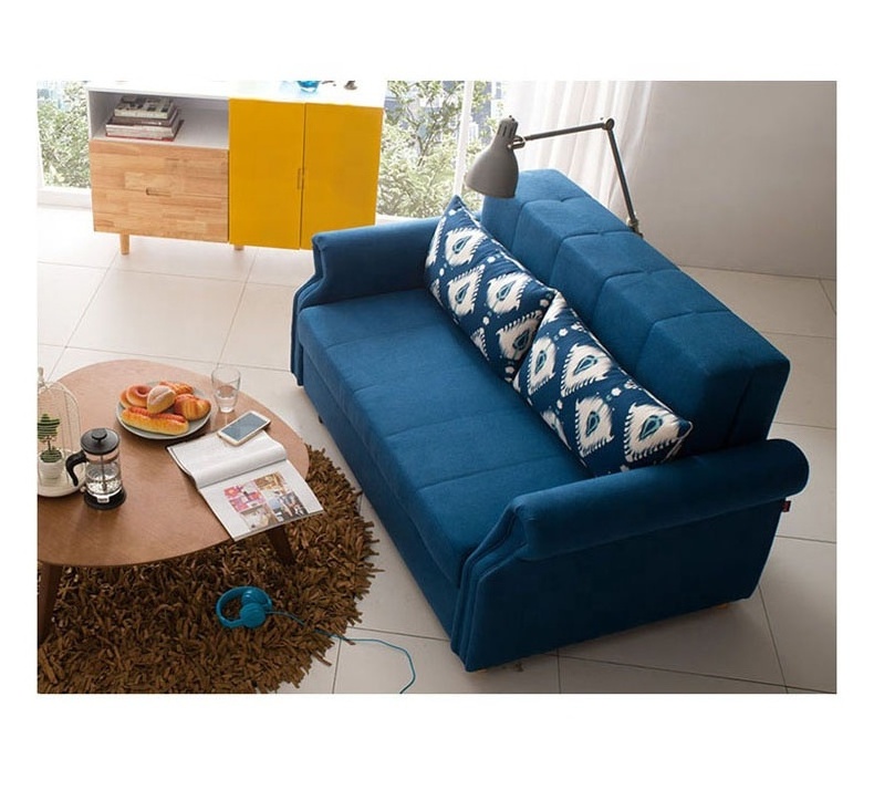 Blue Velvet Sleeper Sofa Cama Convertible