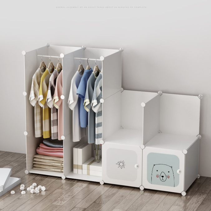 Modern customized bedroom foldable plastic cupboard armario cabinet closet portable wardrobes organizer