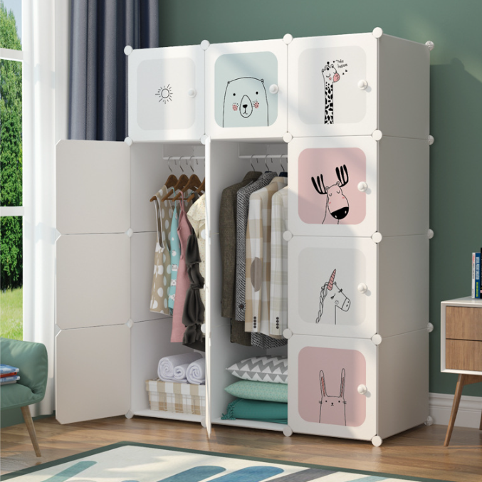 Modern customized bedroom foldable plastic cupboard armario cabinet closet portable wardrobes organizer