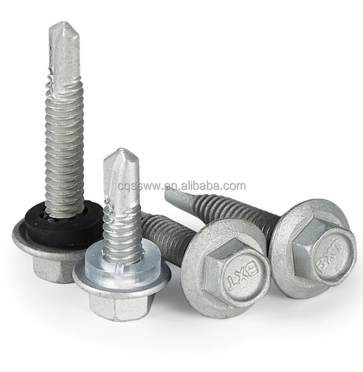 Dacromet non slip hexagonal head self drilling  screws waterproof screw