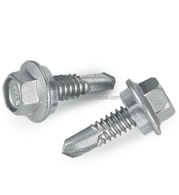 Dacromet non slip hexagonal head self drilling  screws waterproof screw