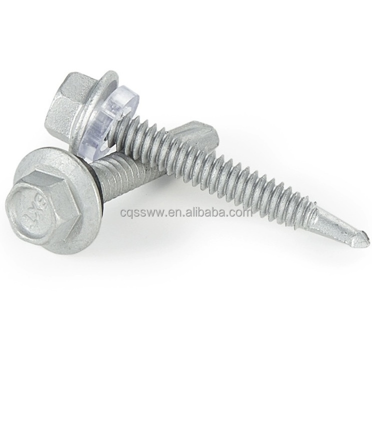 Dacromet non slip hexagonal head self drilling  screws waterproof screw