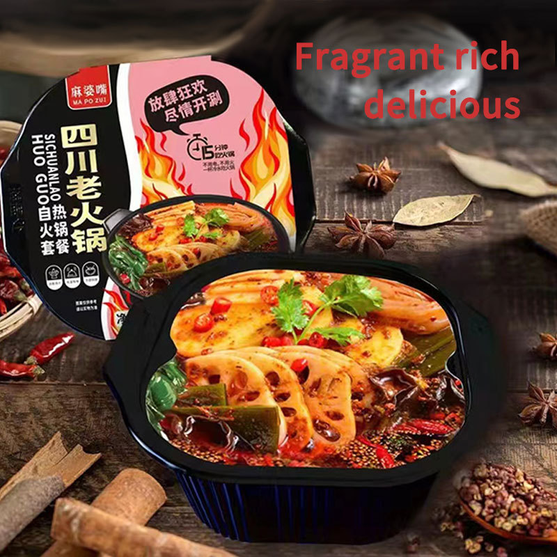 Self-heating Vegetables Hot Pot Dorm Camping Travel Hot Pot Outdoor Chinese Mini Hot Pot