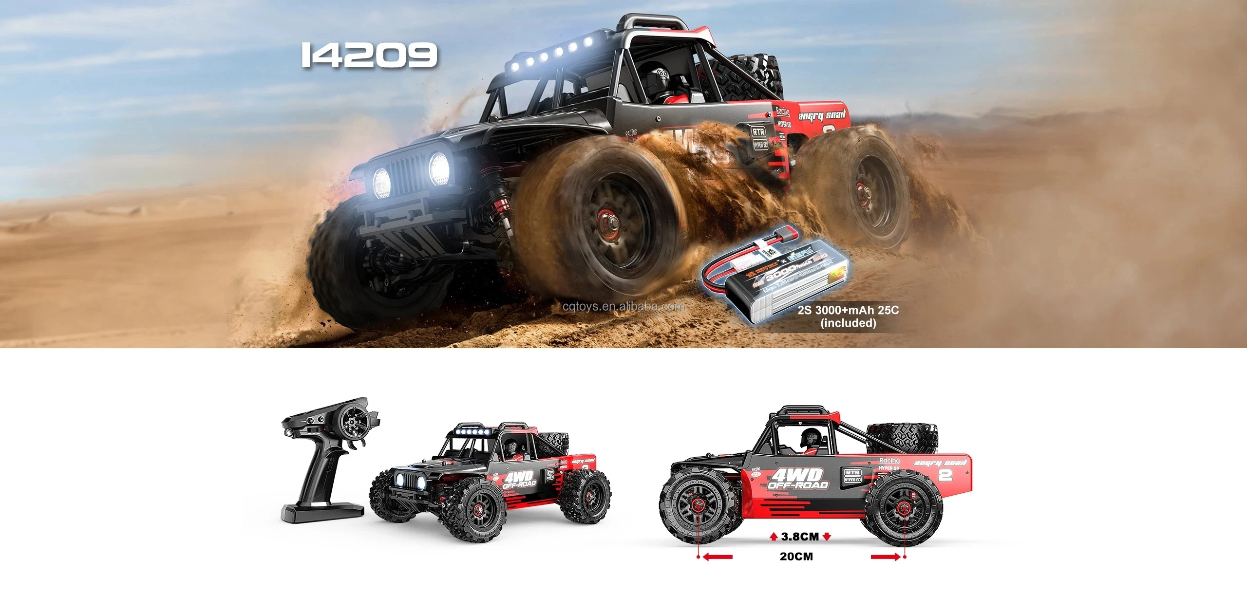 MJX Hyper Go 14209 RC Car 4WD 1/14 Brushless Motor 43KM/H Remote Control Off-Road Racing Drift Desert Car