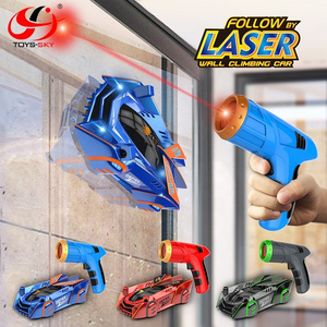 CQTOYS Follow LED Laser Guided Real RC Wall climbing car Electric Anti Gravity radio control stunt car for kids