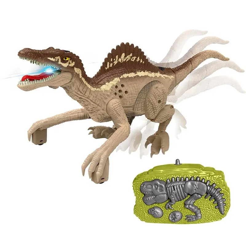 2.4G 2CH Simulated Spinosaurus Remote Hand Induction Control Electric Walking Led RC Dinosaur Robot Animal Toy With Light Sounds