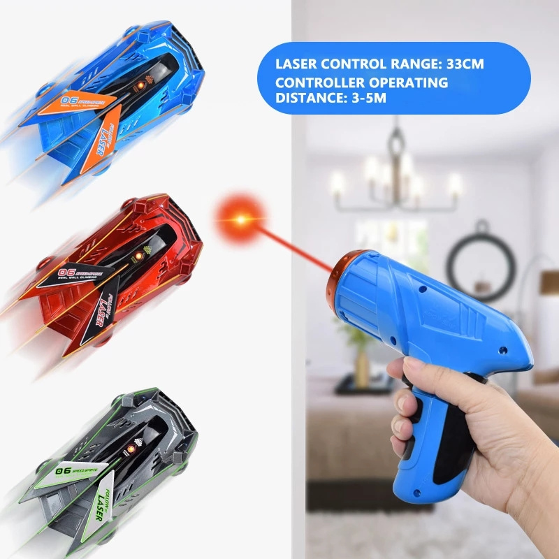 CQTOYS Follow LED Laser Guided Real RC Wall climbing car Electric Anti Gravity radio control stunt car for kids