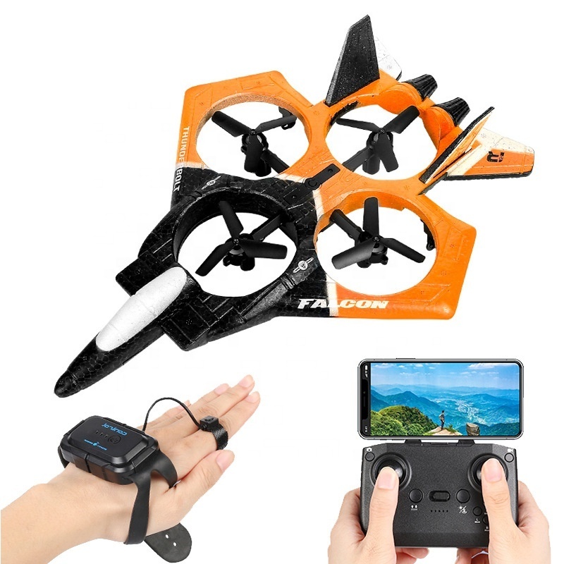 New EPP Foam Material RC Fighter Jet Aircraft Plane Flying Airplane Glider Hand Watch Gesture Control Mini UFO Drone With Camera