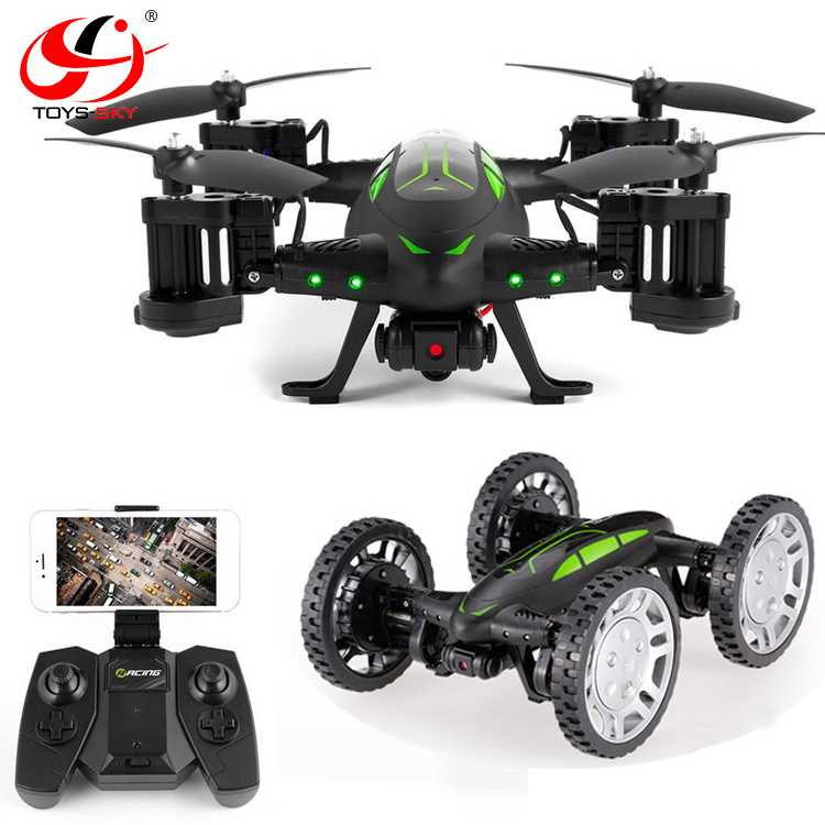 Air-Road Double Mode 2 in 1 High speed Flying Car 2.4G RC Quadcopter Drone With HD Camera Run Double Side