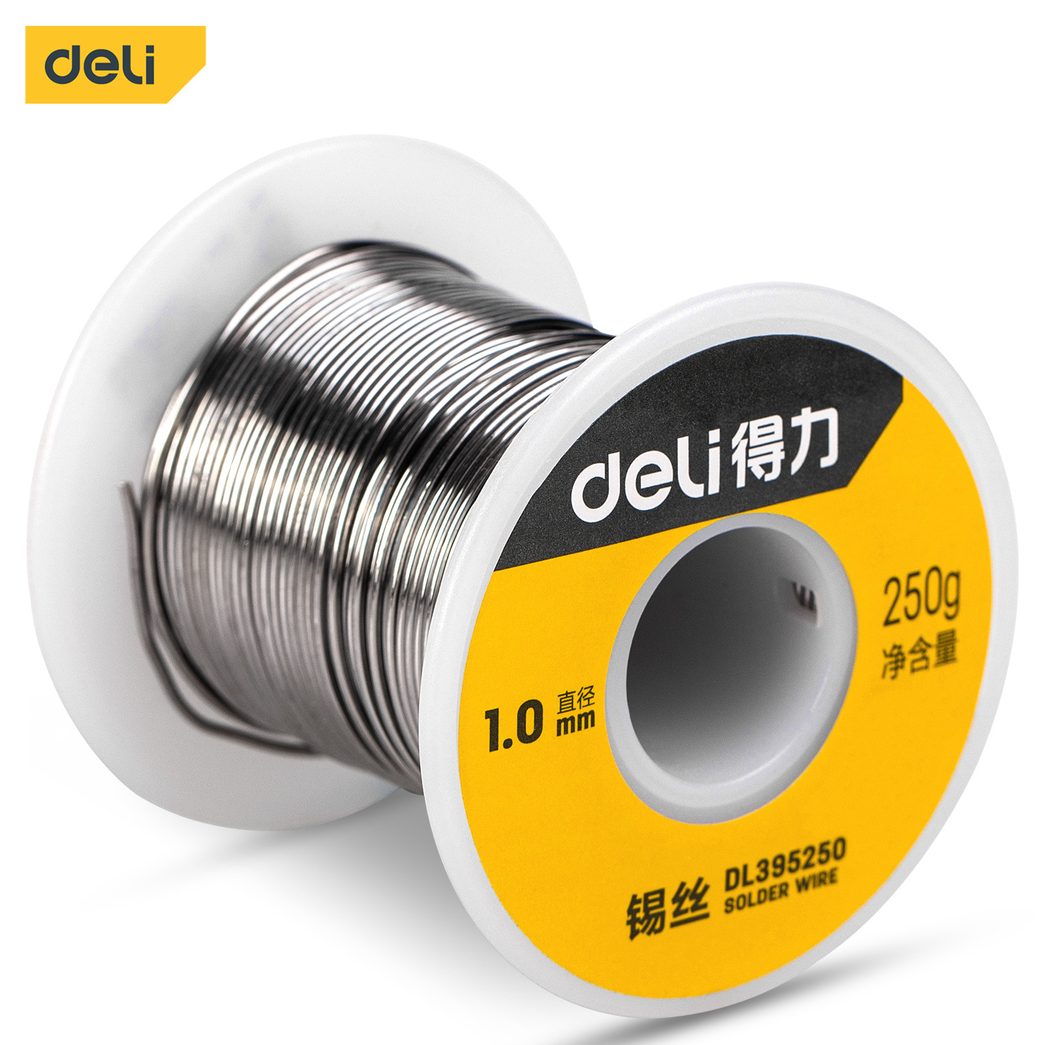 Deli Tools 1.0mm 100/250g Silver Soft Tin for Welding Soldering Household Flux Core Solder Wire