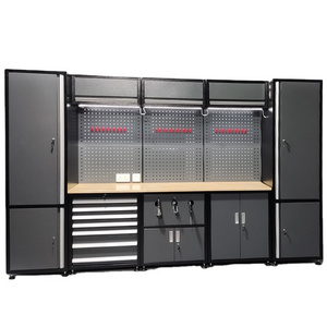 Tools cabinet with black body with 7 drawers industrial heavy duty 72 inch tool drawer cabinet