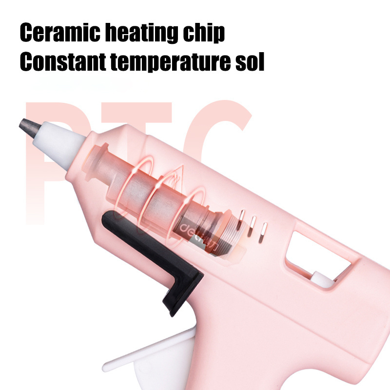 Hot Sale Deli 20w Mini Hot Glue Gun  Professional Hot Glue Gun Electric Pink