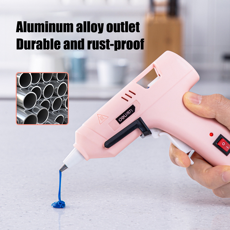 Hot Sale Deli 20w Mini Hot Glue Gun  Professional Hot Glue Gun Electric Pink