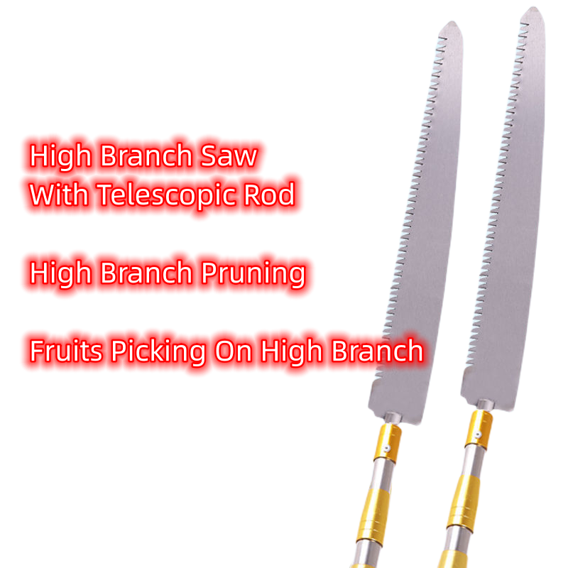 Stainless Steel Telescopic Long Handle Flower Fruit Picking Fishing Farming Grass Sickle