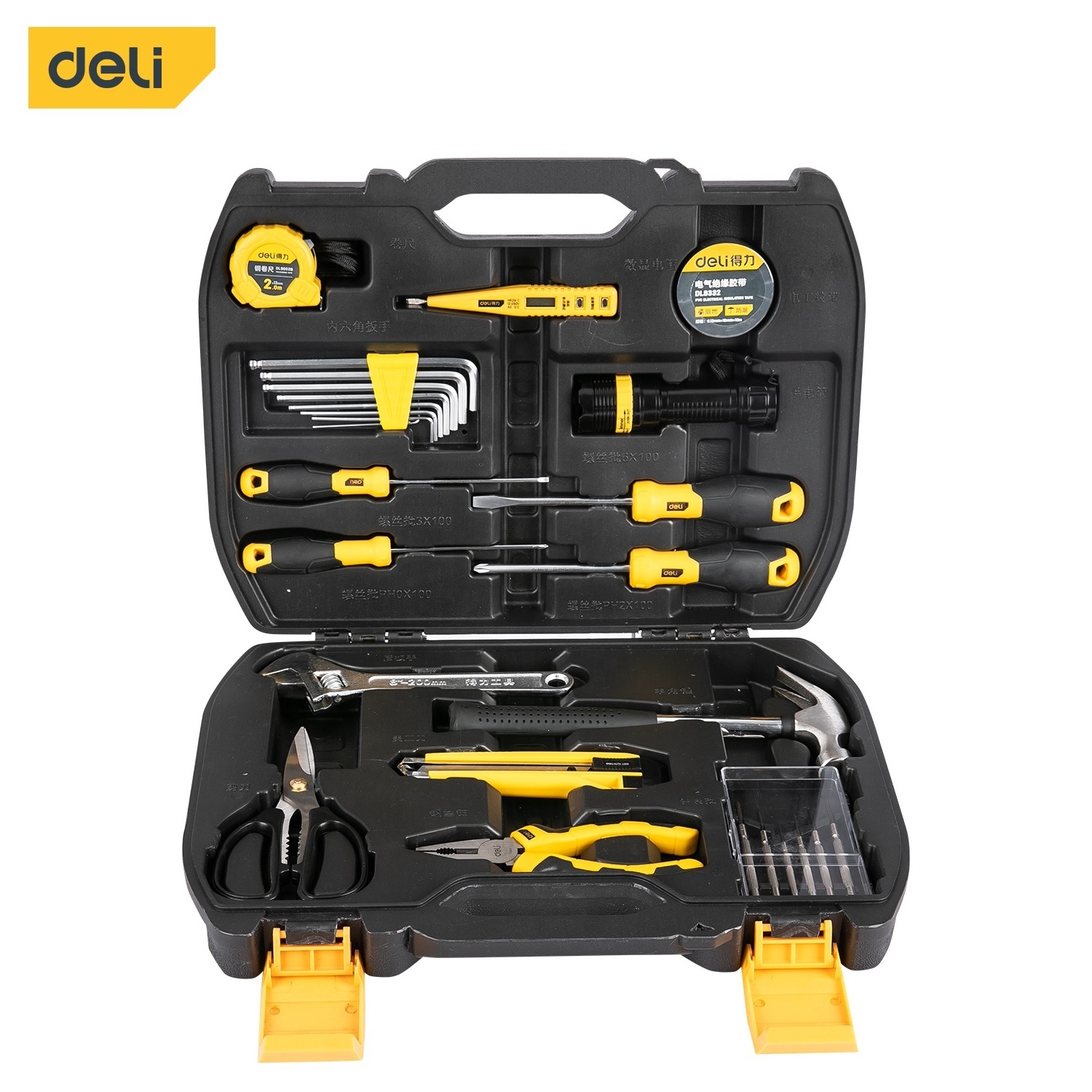 Deli Tools DL5963 27pcs home repair hand tools construction household tool set