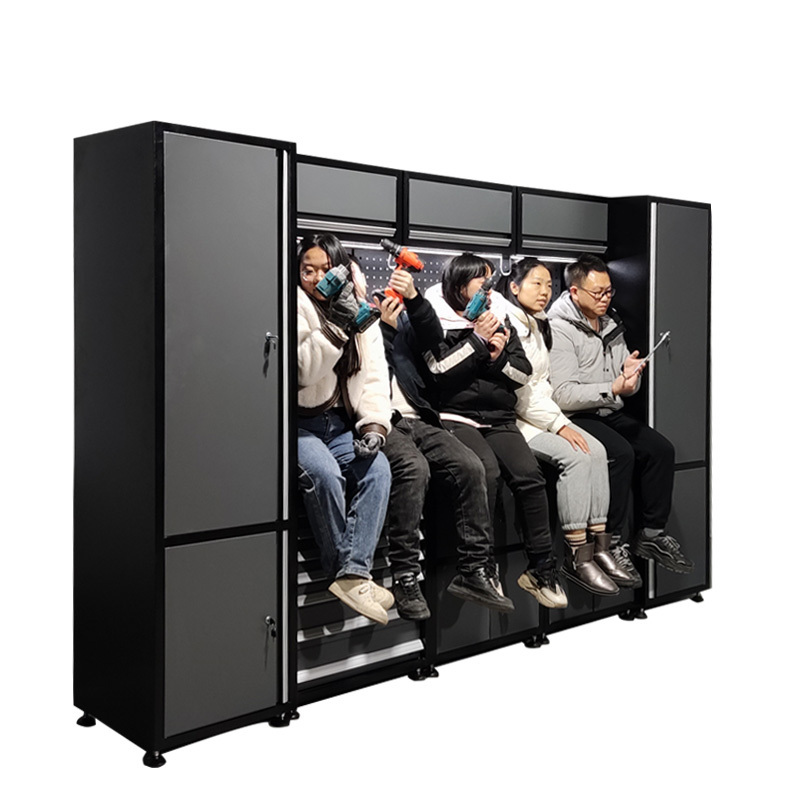 Tools cabinet with black body with 7 drawers industrial heavy duty 72 inch tool drawer cabinet