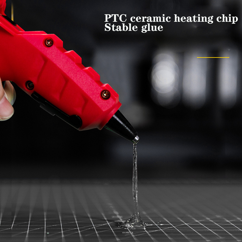 Energy-saving and labor-saving red plastic 20W hot melt glue gun machine PTC heater with independent switch