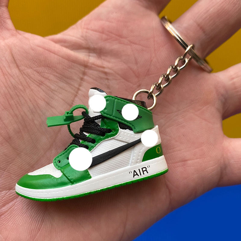 Newest Vendors Designer Pvc Silicone 3D Mini Dunk Trainers Basketball Shoe Keychain 3D Mini Sneaker With Box