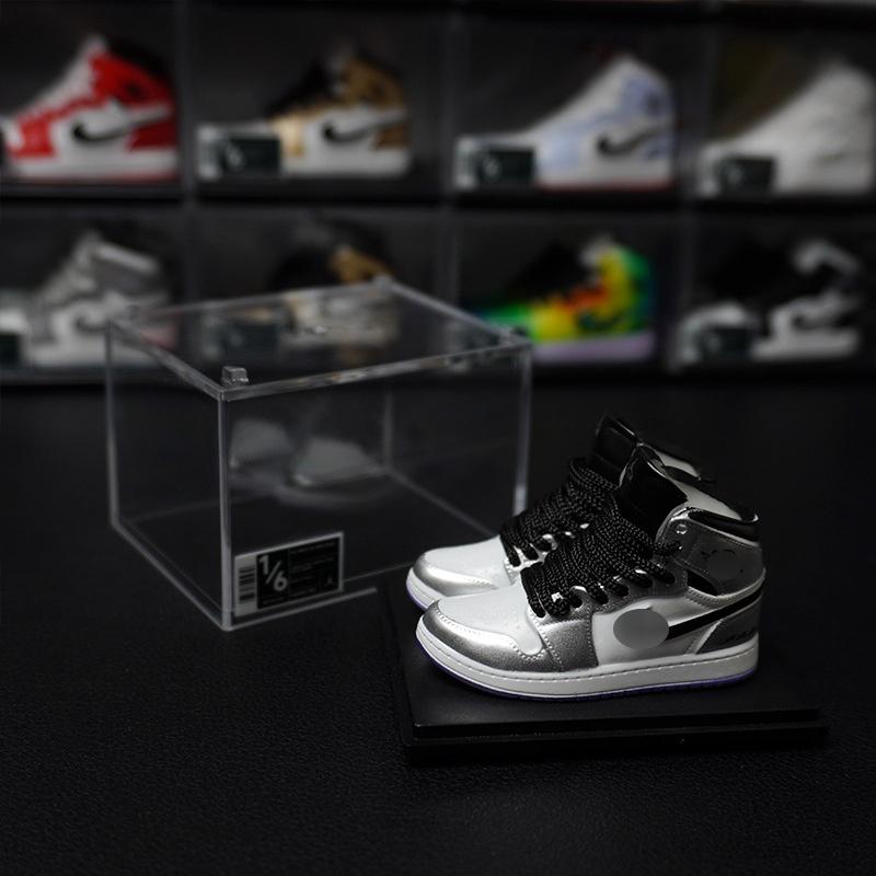 AJ2 pair of sneakers model acrylic mini shoes jordan sneakers keychain with box 3D sneaker model gift