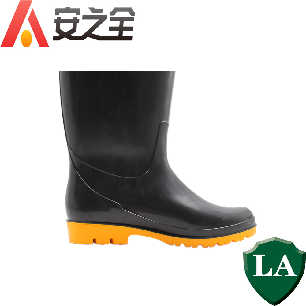 Black Oil Resistant Waterproof Long Work Safety Rain Pvc Boots