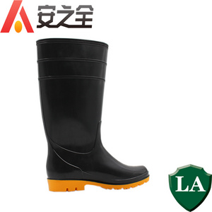 Black Oil Resistant Waterproof Long Work Safety Rain Pvc Boots