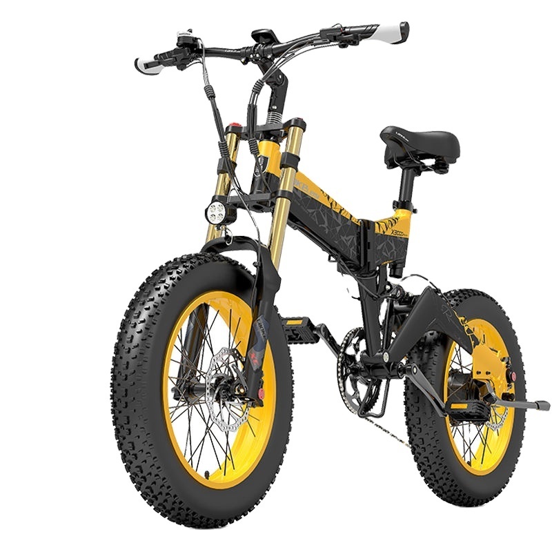 LANKELEISI Folding Electric Bike 17.5AH 1000W Fat Tire Men's Ebike 48v Mountain Bikes City Adult Bicycle Snow Beach E Bike