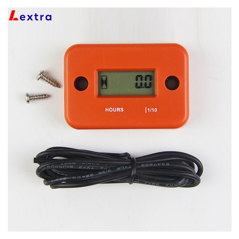 Lextra Waterproof Digital LCD Inductive Hour Meter Timer Counter for Motorcycle ATV Snowmobile Marine Boat Bike