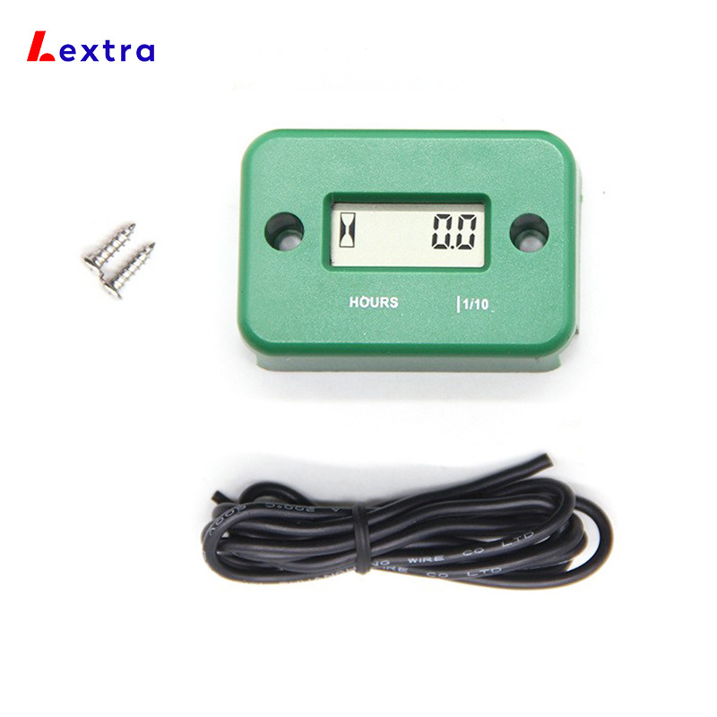 Lextra Waterproof Digital LCD Inductive Hour Meter Timer Counter for Motorcycle ATV Snowmobile Marine Boat Bike