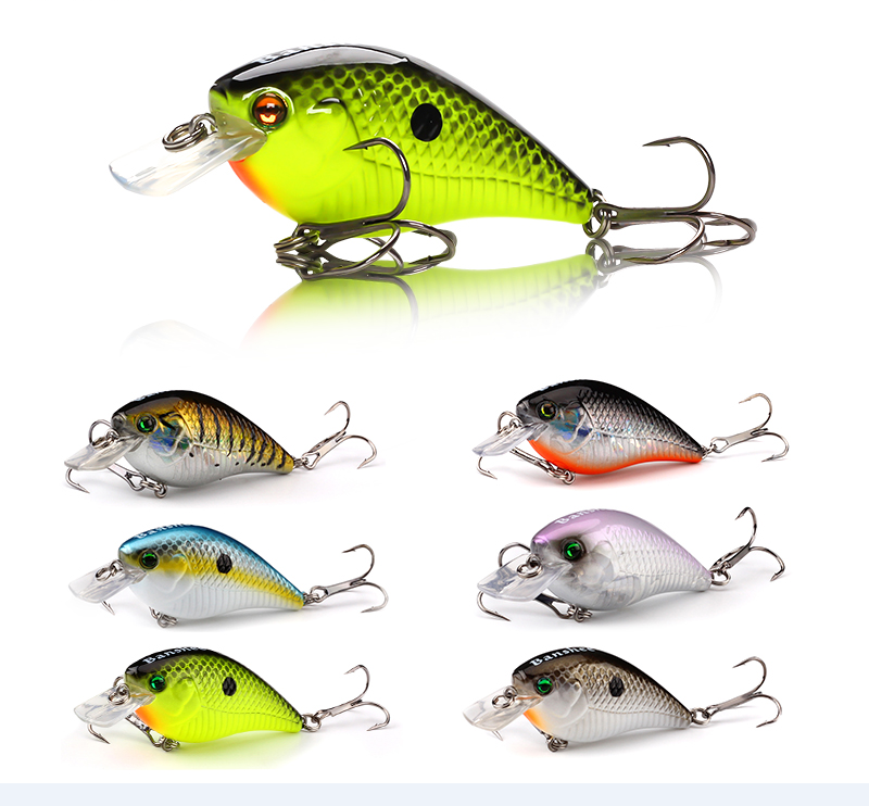 Best Selling 6cm12g Square Bill Shallow UV Colors Stocky Crankbait Floating Wobblers Blank in Stock Wholesale Bass Fishing Lures