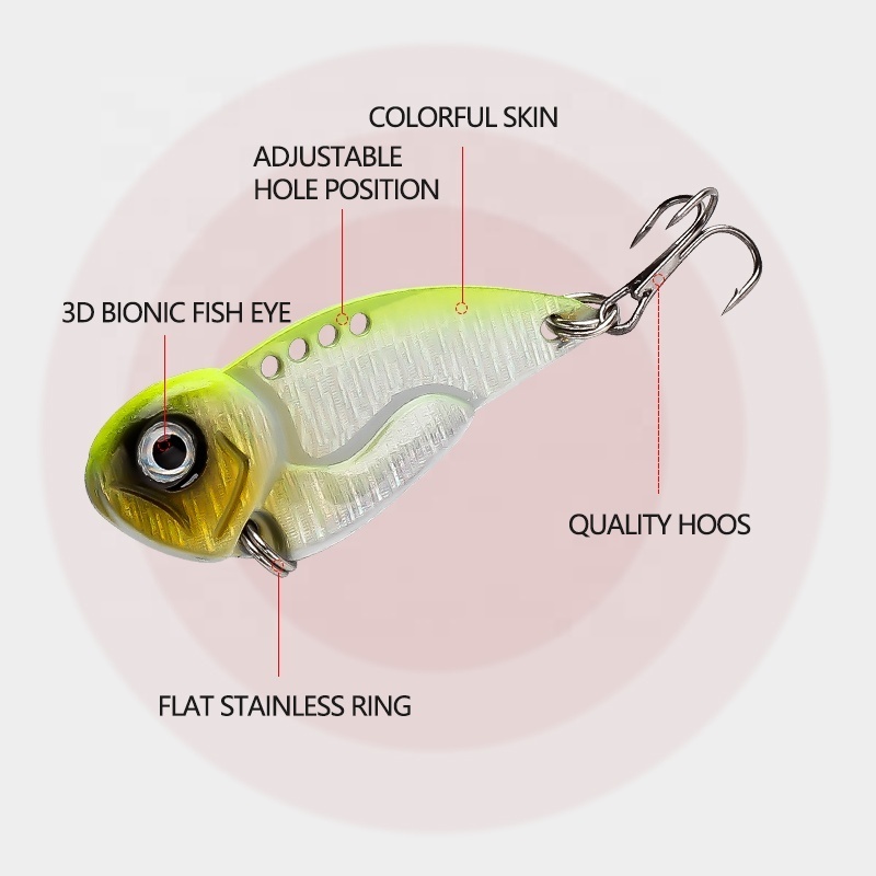 Hot Metal Vib DD01 Sinking Hard Bait 45mm Fishing Lures Artificial Treble Hook Angling Tackle Tungsten Colorful Attractive Lures