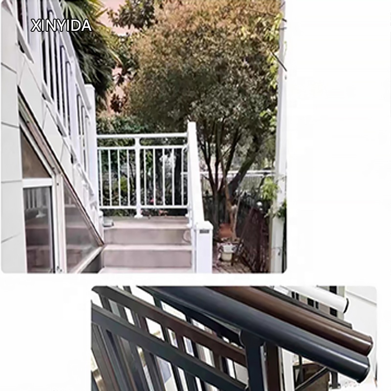 Luxury custom balcony staircase outdoor,wrought iron flat bar stair handrail wrought iron exterior handrail cheapest handrail