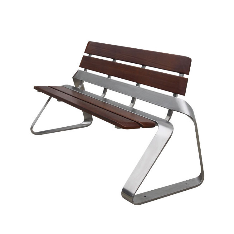 design outdoor cheap wood and metal bench seat outside park modern bench seating public garden leisure bench chair for sale