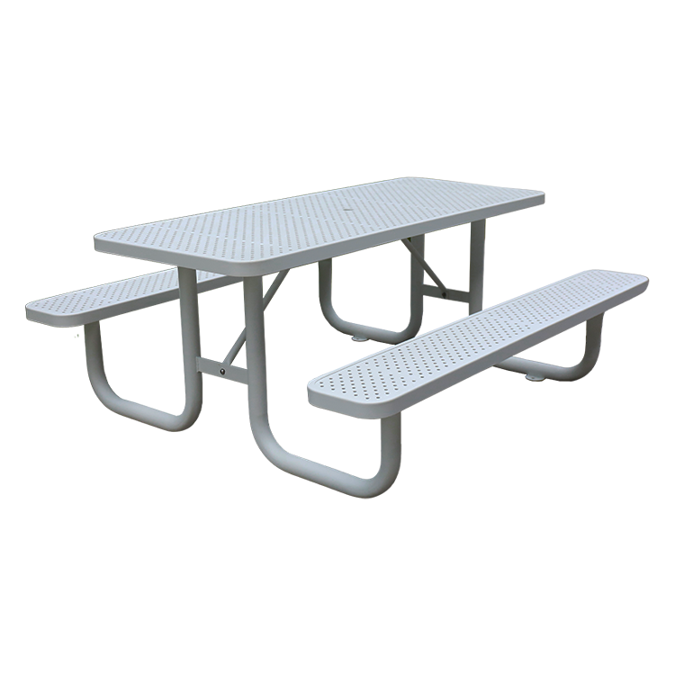 outdoor commercial rectangle steel picnic table outside restaurant dining table with bench garden patio cafe table anc chair