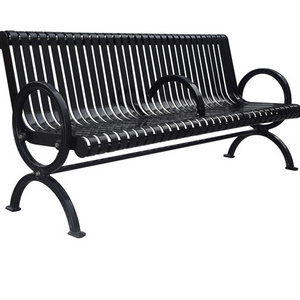 street and park furniture 2 3 seater metal bench seat outside garden slat steel bench chair public park commercial bench seating