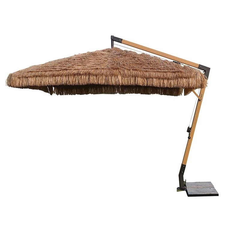 offset cantilever sun patio umbrella beach bed lounge table umbrella with fringe  square tassels patio umbrella