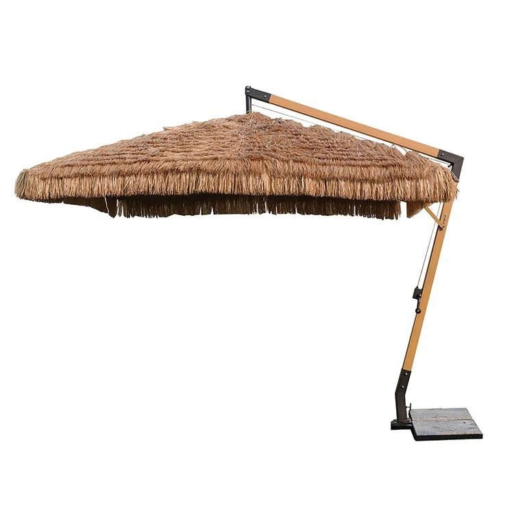 offset cantilever sun patio umbrella beach bed lounge table umbrella with fringe  square tassels patio umbrella