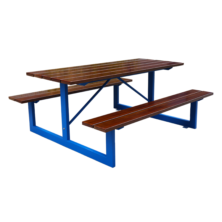 outdoor wpc wood picnic table and bench with umbrella