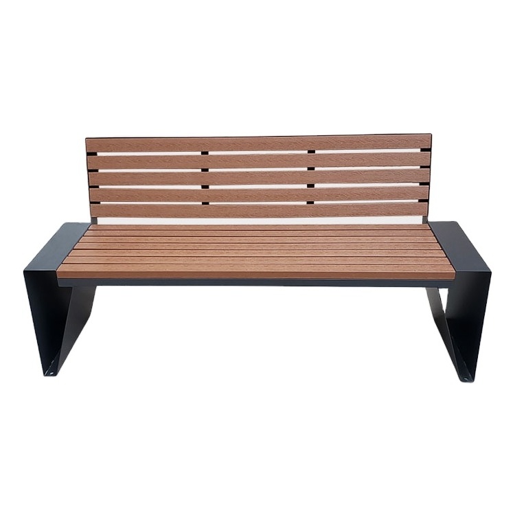 outdoor furniture composite wood long bench seat public park recycled plastic seating bench outside garden patio wpc bench chair