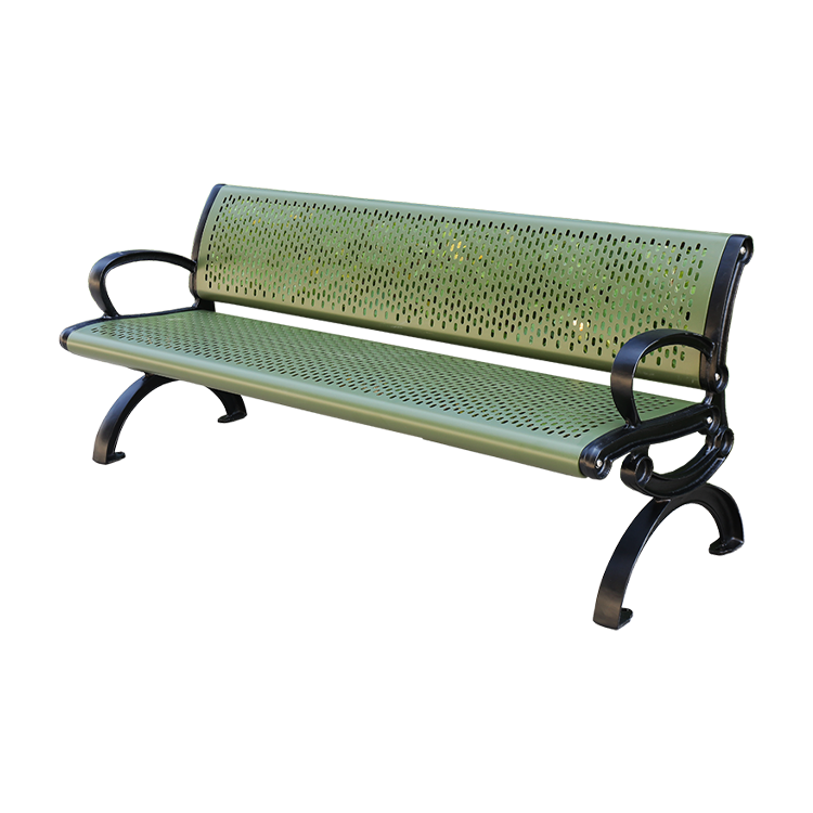 outdoor modern metal bench seat outside park steel bench chair out door public garden street patio seating bench with back