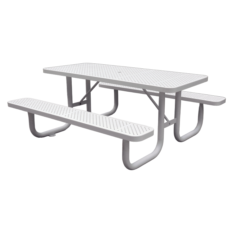 outdoor commercial rectangle steel picnic table outside restaurant dining table with bench garden patio cafe table anc chair