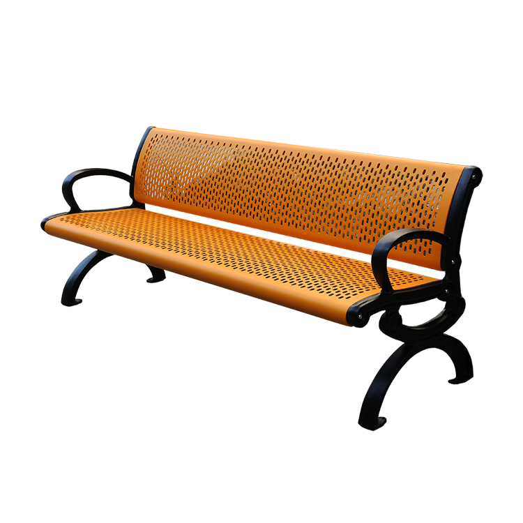 outdoor modern metal bench seat outside park steel bench chair out door public garden street patio seating bench with back