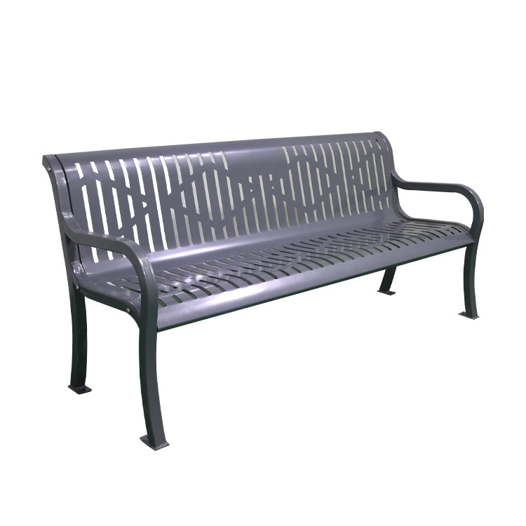 custom commercial antique garden grey metal steel extra long out door benches