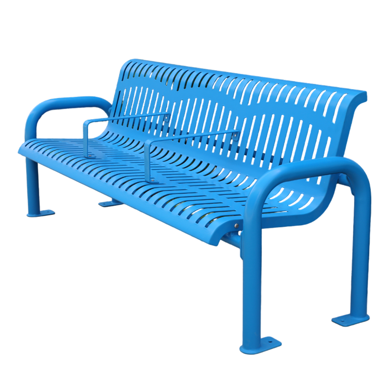 outdoor steel modern 2 persons 3 persons bench public park street leisure bench chair outside garden metal long bench seats