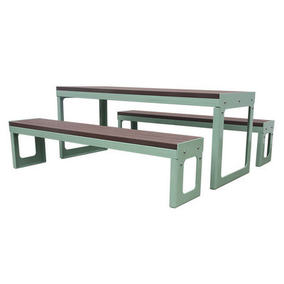 outdoor garden set wood picnic table and bench outside furniture cast iron leg dinning table public patio coffee table and chair