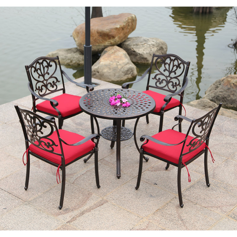 outdoor garden furniture patio table set cast aluminium square table and chair