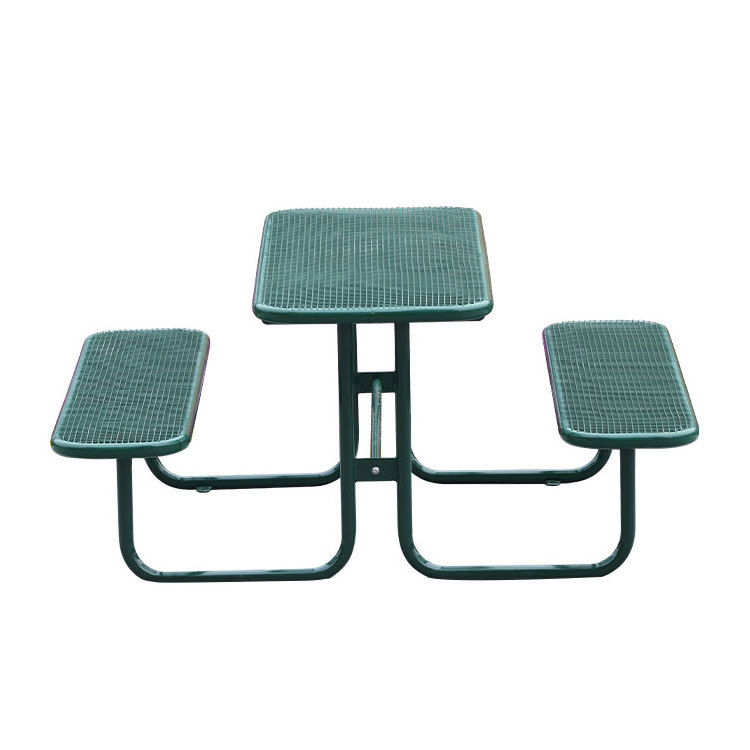 outdoor commercial thermoplastic coated steel picnic table with bench outside metal dining table garden park patio cafe table