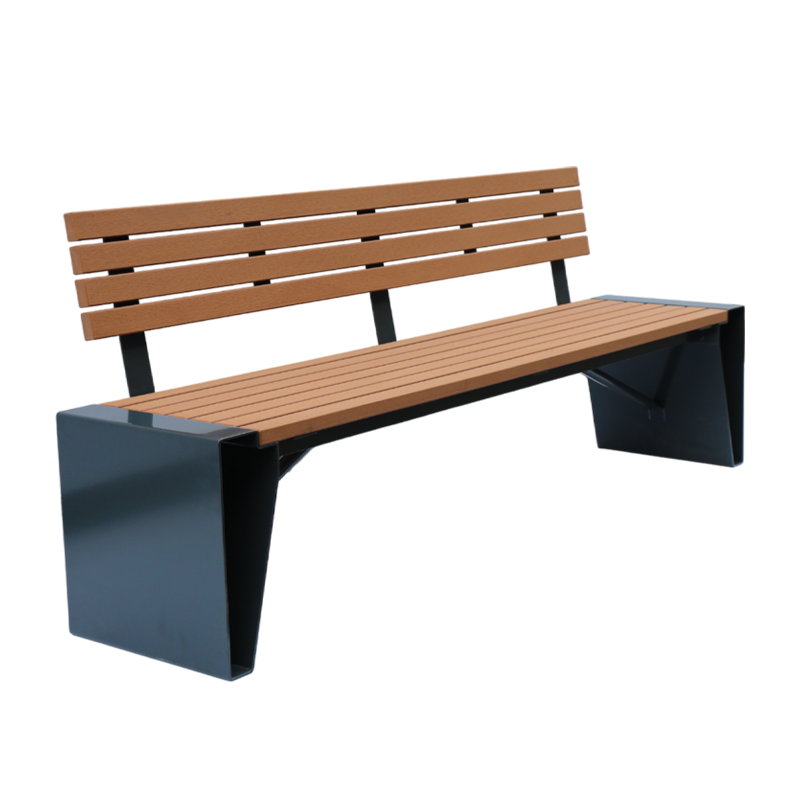 outdoor furniture composite wood long bench seat public park recycled plastic seating bench outside garden patio wpc bench chair