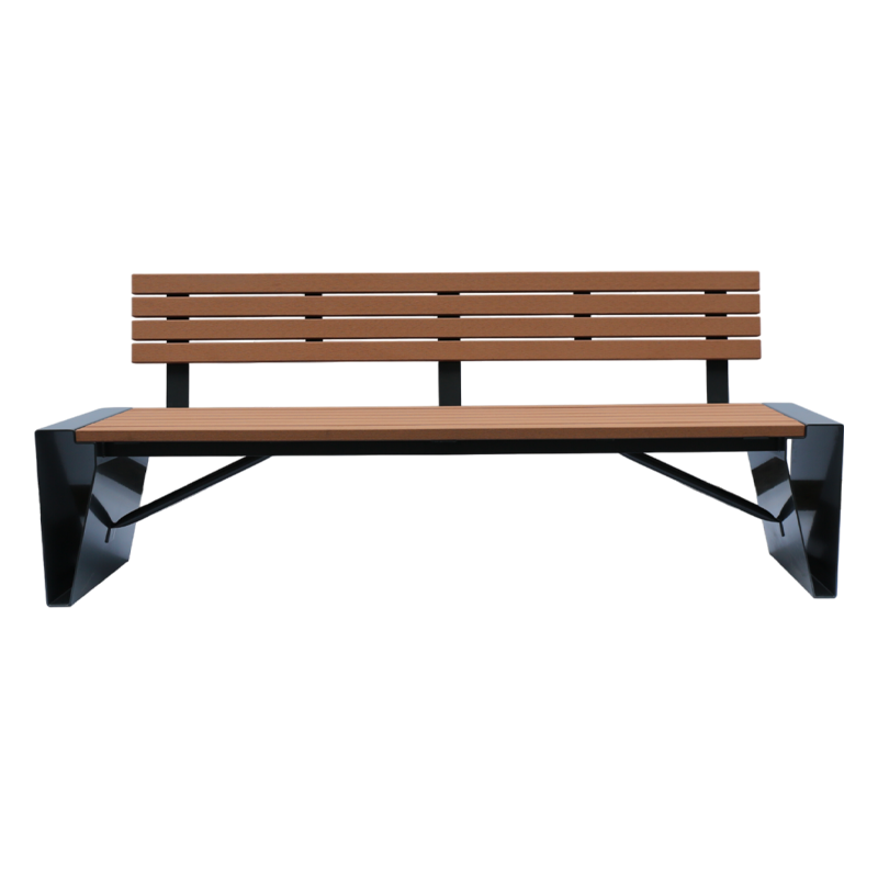 outdoor furniture composite wood long bench seat public park recycled plastic seating bench outside garden patio wpc bench chair